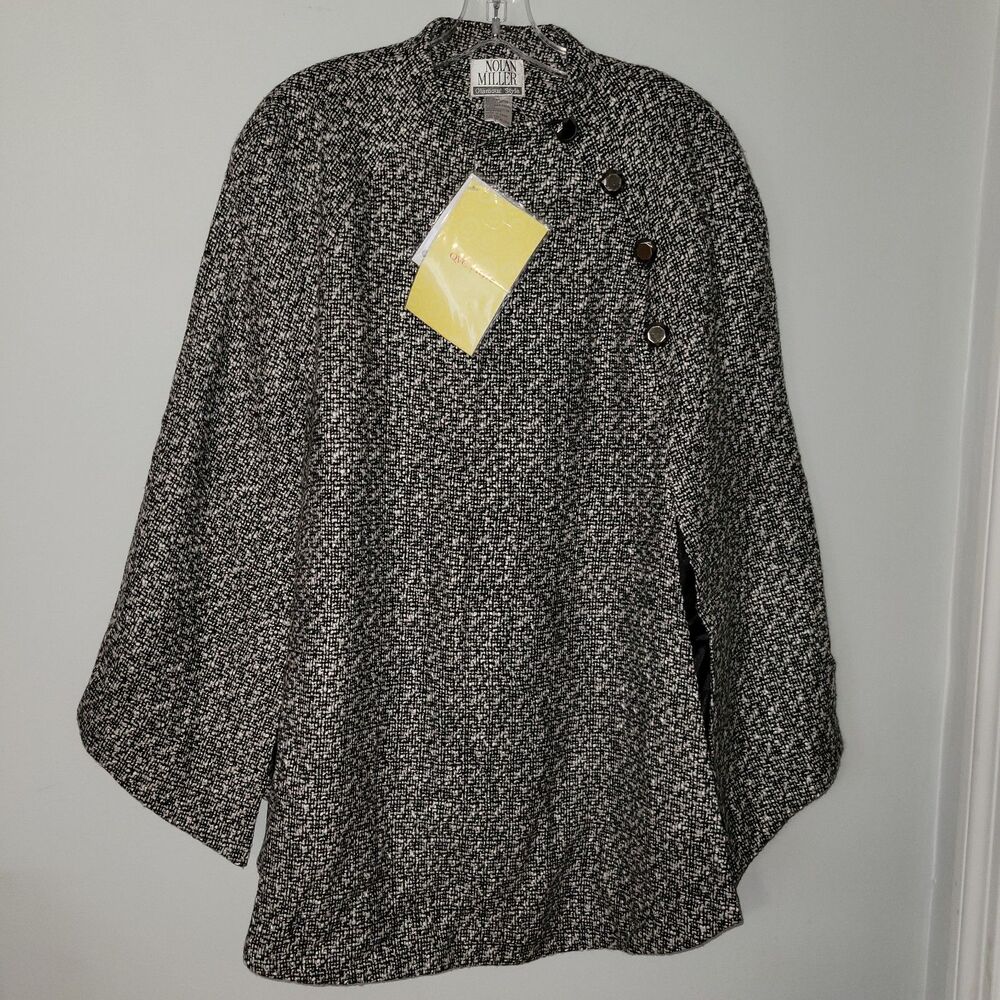 NEW Nolan Miller Glamour Style Womens One Size Cloak Jacket Coat Woven Classic